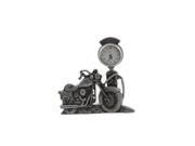 V twin Manufacturing Pewter Motorcycle Clock 4 1 2 Tall