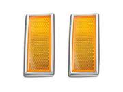 V twin Manufacturing Front Amber Reflector Set With Chrome Frame
