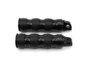 V twin Manufacturing Black Three Band Style Footpeg Set 27 1074