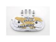 V twin Manufacturing Eagle Spirit Oval Air Cleaner Insert Gold Inlay