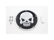 V twin Manufacturing Skull Design 5 Hole Derby Cover Chrome 42 1081