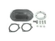 V twin Manufacturing Chrome Oval Mesh Air Cleaner 34 0746