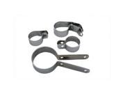 V twin Manufacturing Exhaust Pipe Clamp Set Chrome 31 3956
