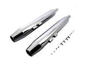 V twin Manufacturing Muffler Set With Chrome Long Tapered End Tips