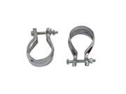 V twin Manufacturing Muffler End Clamp Set Stainless 31 2136