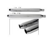 V twin Manufacturing Muffler Set With Chrome Short Tapered End Tips