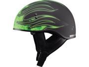 G max Gm65 Flame Half Helmet Flat Black green X G1657227