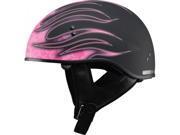 G max Gm65 Flame Half Helmet Flat Black pink Xs G1657403