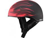 G max Gm65 Flame Half Helmet Flat Black red Xs G1657203