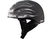 G max Gm65 Flame Half Helmet Flat Black white X G1657437