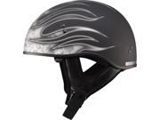 G max Gm65 Flame Half Helmet Flat Black dark Silver 2xl G1657338