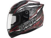 G max Gm69 Full Face Mayhem Helmet Matte Black silver red 3x