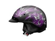 Zoan Helmets Route 66 Half Helmet But Terfly Blk purple Sm 031 214