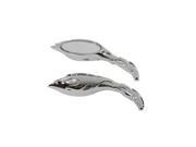 V twin Manufacturing Flame Mirror Set Chrome 34 1588
