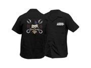 Lethal Threat Embroidered Work Shirts Wrench Skull Black 3x