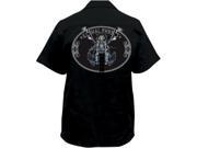 Lethal Threat Embroidered Work Shirts Chopper Rider Black Large