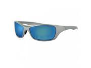 Zan Headgear Bolt Sunglasses Silver Frame Blue Mirror anti fog Smoked