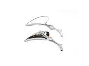 Tear Drop Mirror Set With Billet Twisted Stems Chrome 34 0135