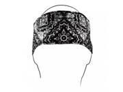Zan Headgear Headband Cotton White Paisley Hbv102
