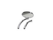 V twin Manufacturing Oval Mirror With Solid Billet Stem Chrome 34 0128