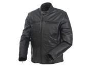 Camoplast Mossi Mens Cruiser Premium Leather Jacket Size Black