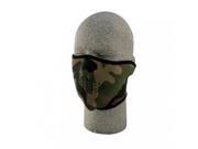 Zan Headgear Neoprene 1 2 Face Mask Woodland Camouflage Wnfm118h