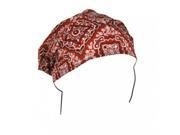 Zan Headgear Headwrap Cotton Red Paisley Hbw106