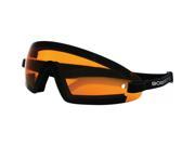 Bobster Eyewear Sunglasses Wrap Around Black W amber Lens Bw201a