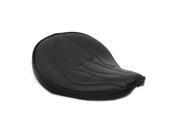V twin Manufacturing Black Solo Seat With Flame Stitch Small 47 0085