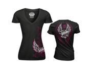 Lethal Threat Tee Wmn Raceheart Blk Sm Lt20362s