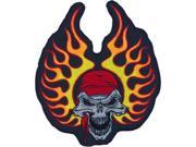 Lethal Threat Patch Flame Band Skull Lg Lt30005