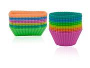 Silicone Cupcake Baking Muffin Cups Liners Molds Sets 24 Pack with Different Colors
