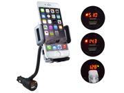3 In 1 Car Holder Charger w Voltmeter 360 Degree Rotating Car Mount 3.1A Dual USB Ports Car Charger and Car Battery Voltage Meter for iPhone 6S 6 Plus 5SE Sa