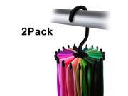 Ipow Tie Rack 360 Degree Rotating Adjustable Sturdy Durable Tie Rack with Non Slip Clips Scarf Hanger Holder Organizer Holds Securely up to 18 Ties 2 Pack 5.3 i
