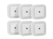 0.5 W Plug in LED Night Light Lamp with Sensor White 6 Pack