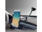 Car Mount Universal Long Arm Windshield Dashboard Holder Cradle with Adjustable X Clamp Ultra Dashboard Base for Smartphones iPhone 5S 6 6 6S 6S Plus Samsung S