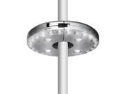 SOAIY Patio Umbrella Light 3 Level Dimming 28 LEDs Outdoor Patio Umbrella Pole Light Camping Tent Lamp Pole Mounted or Hung Anywhere Battery Operated Silver