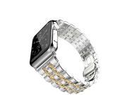 iPM Modern Stainless Steel Link Band with Butterfly Closure for Apple Watch 38mm Gold