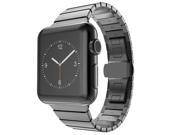 iPM Stainless Steel Link Band with Horizontal Butterfly Closure for Apple Watch 38mm Black