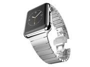 iPM Stainless Steel Link Band with Horizontal Butterfly Closure for Apple Watch 42mm Silver