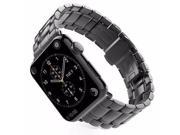 iPM Luxury Stainless Steel Link Band with Butterfly Closure for Apple Watch 38mm Black