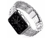 iPM Luxury Stainless Steel Link Band with Butterfly Closure for Apple Watch 38mm Silver