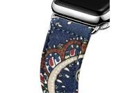 iPM Leather Cloth Band with Buckle for Apple Watch 38mm National Navy