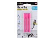 Nite Ize Gear Tie Cordable Twist Tie 3 in. 4 Pack Neon Pink GTK3 35 4R7