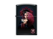 Zippo Anne Stokes Collection Geisha Kimono With Fan w Scull Black Matte New