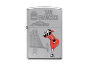 Zippo Windy Girl San Francisco Golden Gate Bridge HP Chrome Windproof Pocket Lighter NEW