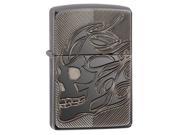 Zippo Choice Skull Armor Black Ice Deep Carve Windproof Pocket Lighter 29230