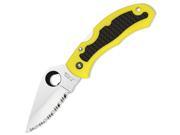 Spyderco Snap It Salt Lightweight Yellow Handles Serrated C26SYL