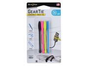 Nite Ize Gear Tie Cordable Twist Tie 3 in. 4 Pack Assorted GTK3 A1 4R7