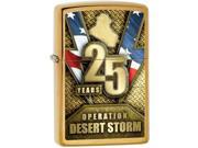 Zippo Desert Storm 25 Brushed Brass Windproof Pocket Lighter 29177